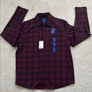 Apt. 9 Premier Flex Untucked Fit Ultra Soft Stretch Flannel Shirt, size L, NWT